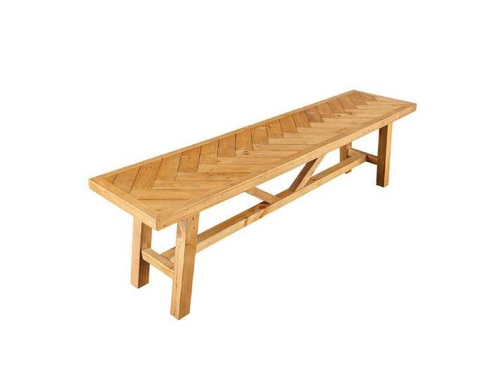 riess-ambiente Sitzbank MOSAIK 160cm natur - Pinienholz, recycelt, Unikat, Bohlenoptik, Ablage (Einzelartikel, 1-St), Massivholzbank - ideal für Esszimmer, Flur von Riess-Ambiente.de