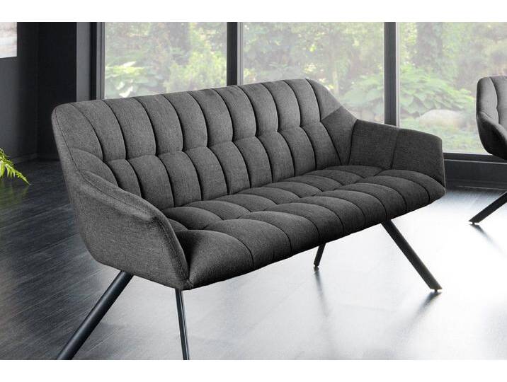 riess-ambiente Sitzbank PAPILLON 165cm anthrazit / schwarz (Einzelartikel, 1-St), Esszimmer · Stoff · Metall · mit Rückenlehne · Flur · Schlafzimmer von Riess-Ambiente.de