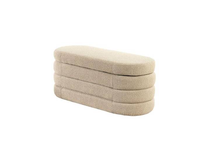 riess-ambiente Sitzbank VOGUE 115cm taupe - gepolstert, mit Aufbewahrung, fertig montiert (Einzelartikel, 1-St), Wohnzimmer · Bouclé · rund · mit Stauraum · Scandinavian Design von Riess-Ambiente.de