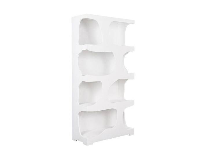 riess-ambiente Standregal ART AMBIENTE 180cm weiß · Raumteiler im Edelrost-Design, Einzelartikel 1-tlg., Wohnzimmer · Beton-Oberfläche · 4 Fächer · abstrakte Optik · Modern von Riess-Ambiente.de