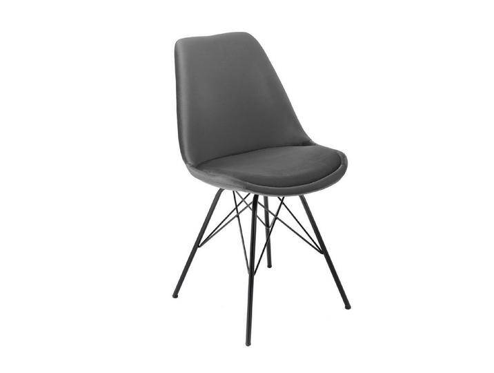 riess-ambiente Stuhl SCANDINAVIA MEISTERSTÜCK grau / schwarz (Einzelartikel, 1 St), Esszimmer · Samt · Metall · Modern Design, grau, grau von Riess-Ambiente.de