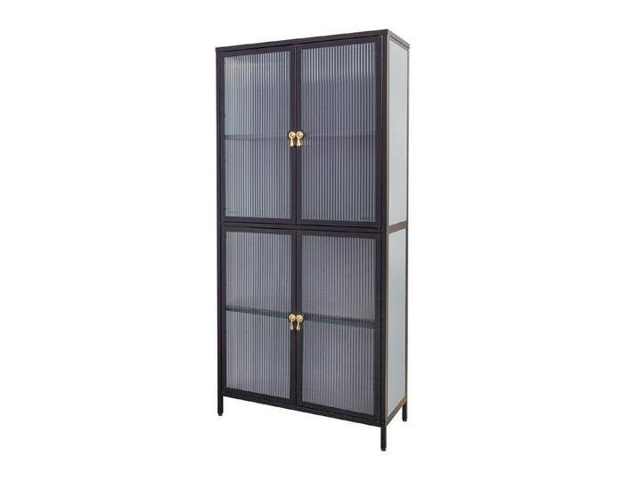 riess-ambiente Vitrine AMSTERDAM 180cm schwarz / gold (Einzelartikel, 1-St) Wohnzimmer · Metall · Glas · Stauraum · Küche · Modern Design, schwarz von Riess-Ambiente.de