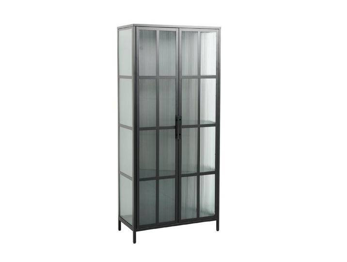 riess-ambiente Vitrine DURA STEEL 180cm schwarz / transparent (Einzelartikel, 1-St) Wohnzimmer · Schrank · Metall · Glas · Industrial Design, schwarz von Riess-Ambiente.de