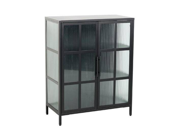 riess-ambiente Vitrine DURA STEEL 80cm schwarz / transparent (Einzelartikel, 1-St) Wohnzimmer · Schrank · Metall · Glas · Industrial Design, schwarz von Riess-Ambiente.de