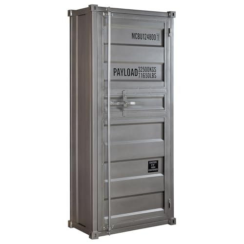 Design Aktenschrank Globetrotter - 180cm - grau - Eisen Container Look Upcycling Highboard Loft Stil Industrial von Riess Ambiente