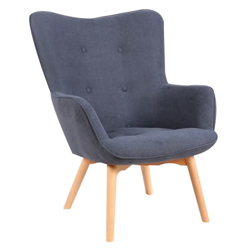 Design Armlehnen Sessel Scandinavia - grau - Strukturstoff Natur Buche Massivholz Wohnzimmer Retro modern Design Armlehnen Sessel Scandinavia - grau - Strukturstoff Natur Buche Massivholz Wohnzimmer Retro modern von Riess Ambiente