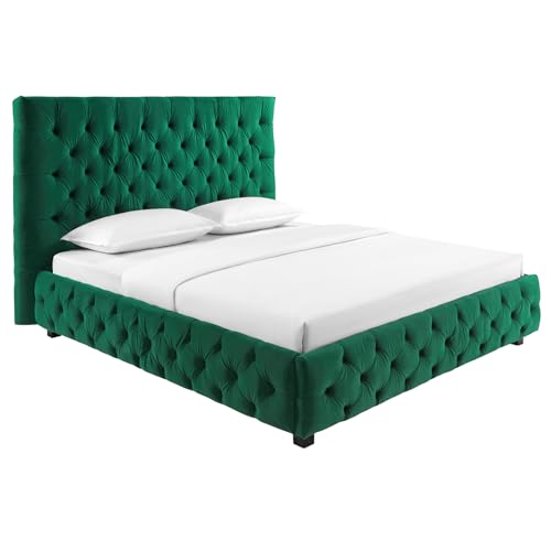 Design Boxbett Paris - 180x200cm - dunkelgrün - Samt - Chesterfield Doppelbett gepolstertes Bettgestell Design Boxbett Paris - 180x200cm - dunkelgrün - Samt - Chesterfield Doppelbett gepolstertes Bettgestell von Riess Ambiente