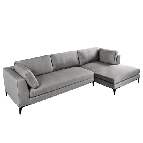 Ecksofa SIGNUM - 315cm - grau - Samt Ottomane rechts Bigsofa XXL 3-Sitzer Nosagfederung inkl. Kissen modern Ecksofa SIGNUM - 315cm - grau - Samt Ottomane rechts Bigsofa XXL 3-Sitzer Nosagfederung inkl. Kissen modern von Riess Ambiente