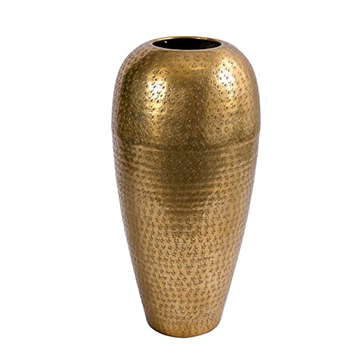Elegante Vase Oriental 49cm Gold Hammerschlag Design Blumenvase Dekovase Wohnaccessoire Dekoration von Riess Ambiente