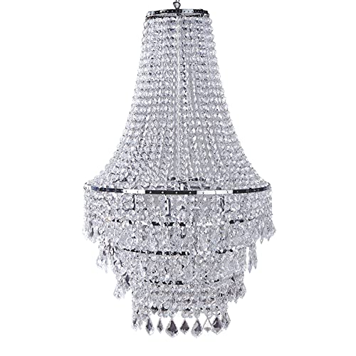 Große XL Design Hängelampe ROYAL Kristall Strass Kronleuchter Lampe Hängeleuchte Lüster klar Acrylglas von Riess Ambiente
