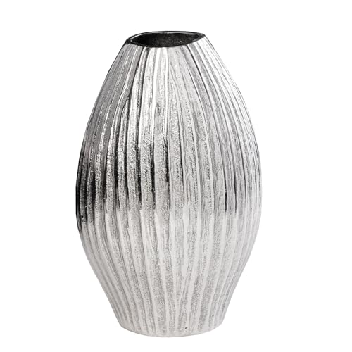 Moderne Vase Elegance - 35cm - Silber - Metall Hammerschlag Design - Dekoration Moderne Vase Elegance - 35cm - Silber - Metall Hammerschlag Design - Dekoration von Riess Ambiente