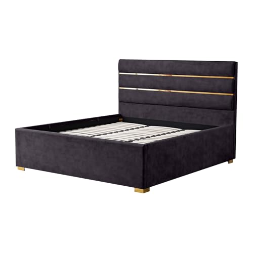 Modernes Boxbett Metropolitan - 180x200 cm - grau - Samt Bett mit Lattenrost Stauraum Schlafzimmer Modernes Boxbett Metropolitan - 180x200 cm - grau - Samt Bett mit Lattenrost Stauraum Schlafzimmer von Riess Ambiente