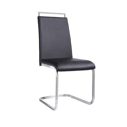 Riess Ambiente 2er Set Freischwinger Orlando - schwarz Silber - Kunstleder verchromtes Metall - mit Komfortgriff Bauhaus Design zeitlos von Riess Ambiente