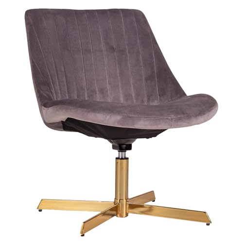 Riess Ambiente 360° Drehbarer Sessel Lounger - grau Gold - Samt Stahl - Loungesessel Polstersessel von Riess Ambiente