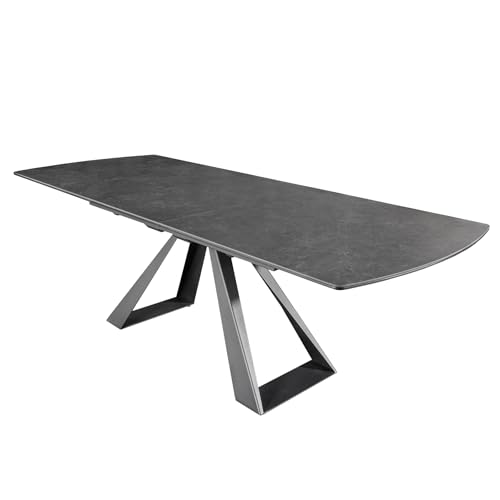 Riess Ambiente Ausziehbarer Esstisch Concord - 180–230cm - grau - Keramik Graphit-Design schwarz Metall modern Esszimmer Riess Ambiente Ausziehbarer Esstisch Concord - 180–230cm - grau - Keramik Graphit-Design schwarz Metall modern Esszimmer von Riess Ambiente