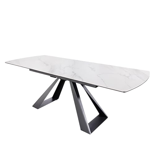 Riess Ambiente Ausziehbarer Esstisch Concord - 180–230cm - weiß - Keramik Marmor-Design schwarz Metall modern Esszimmer Riess Ambiente Ausziehbarer Esstisch Concord - 180–230cm - weiß - Keramik Marmor-Design schwarz Metall modern Esszimmer von Riess Ambiente