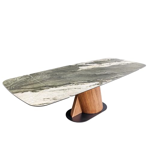 Riess Ambiente Ausziehbarer Esstisch Elements - 180-260cm - Taupe grau - Keramik Walnuss Gestell Esszimmertisch Tisch Konferenztisch von Riess Ambiente