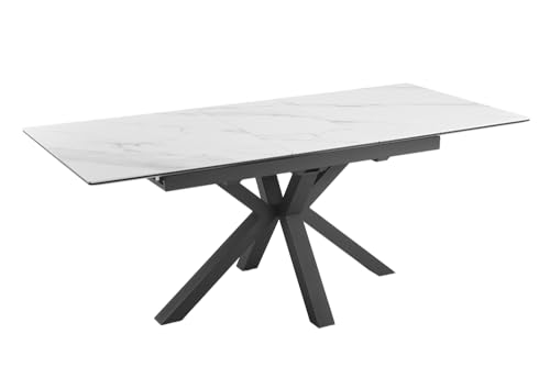 Riess Ambiente Ausziehbarer Esstisch Eternity - 160-200cm - weiß - Marmor Keramik schwarz Metall Esszimmertisch Konferenztisch Tisch Riess Ambiente Ausziehbarer Esstisch Eternity - 160-200cm - weiß - Marmor Keramik schwarz Metall Esszimmertisch Konferenztisch Tisch von Riess Ambiente