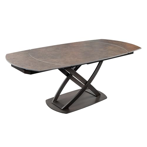 Riess Ambiente Ausziehbarer Esstisch Inception - 130–190cm - rost - Marmor Keramik Design Tisch Metallgestell modern Esszimmer von Riess Ambiente