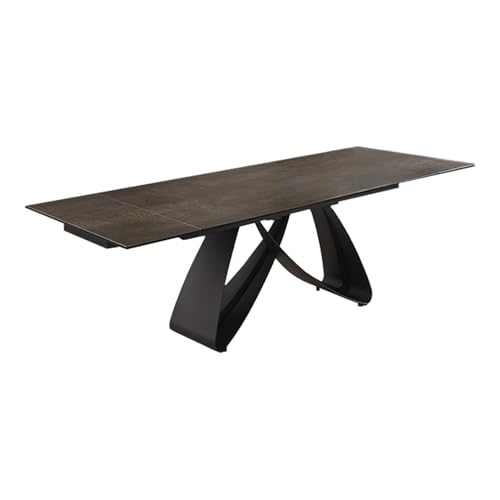 Riess Ambiente Ausziehbarer Esstisch Infinity - 180-260cm - Graphit - rost Keramik Marmor - schwarz Metall von Riess Ambiente