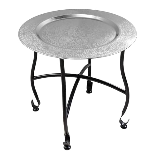 Riess Ambiente Beistelltisch MARRAKESCH - 40cm - Silber - Teetisch abnehmbares Tablett klappbar Riess Ambiente Beistelltisch MARRAKESCH - 40cm - Silber - Teetisch abnehmbares Tablett klappbar von Riess Ambiente