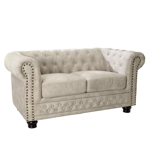 Riess Ambiente Chesterfield 2er Sofa 150cm Samt Champagner beige 2-Sitzer mit Knopfheftung und Federkern Couch Polstersofa Polstercouch Samtsofa Samtcouch Riess Ambiente Chesterfield 2er Sofa 150cm Samt Champagner beige 2-Sitzer mit Knopfheftung und Federkern Couch Polstersofa Polstercouch Samtsofa Samtcouch von Riess Ambiente