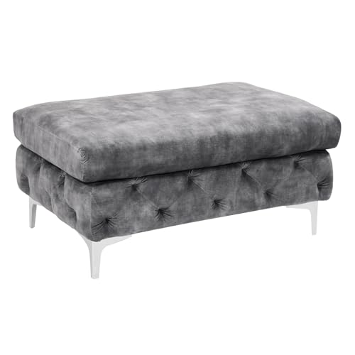 Riess Ambiente Chesterfield Hocker MODERN BAROCK - 92 cm - dunkelgrau Samt Sitzhocker Fußhocker Riess Ambiente Chesterfield Hocker MODERN BAROCK - 92 cm - dunkelgrau Samt Sitzhocker Fußhocker von Riess Ambiente