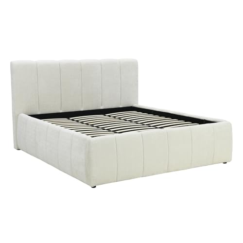 Riess Ambiente Design Boxbett ADLON - 180x200cm - beige - Chenille Bettgestell mit Stauraum Lattenrost gepolstert von Riess Ambiente