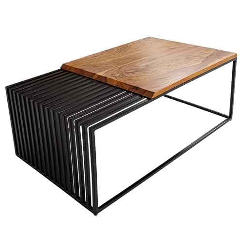 Riess Ambiente Design Couchtisch Architecture 100cm Natur Sheesham Massivholz schwarzes Metallgestell Riess Ambiente Design Couchtisch Architecture 100cm Natur Sheesham Massivholz schwarzes Metallgestell von Riess Ambiente