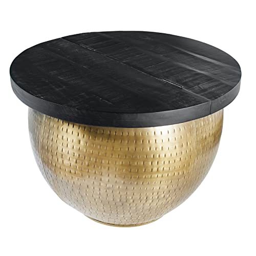 Riess Ambiente Design Couchtisch DRUMP Storage - 60cm - Gold - Mangoholz mit Stauraum Hammerschlag Massivholz Beistelltisch Riess Ambiente Design Couchtisch DRUMP Storage - 60cm - Gold - Mangoholz mit Stauraum Hammerschlag Massivholz Beistelltisch von Riess Ambiente