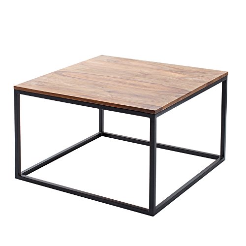 Riess Ambiente Design Couchtisch Elements 70cm Sheesham Massivholz Eisen schwarz Sofatisch Holztisch Tisch von Riess Ambiente