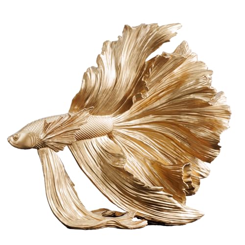 Riess Ambiente Design Deko Figur Kampffisch CROWNTAIL 35cm Gold Betta Fisch Skulptur Dekofigur dekoratives Element Dekoobjekt Riess Ambiente Design Deko Figur Kampffisch CROWNTAIL 35cm Gold Betta Fisch Skulptur Dekofigur dekoratives Element Dekoobjekt von Riess Ambiente