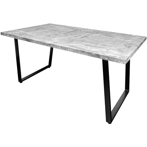 Riess Ambiente Design Esstisch LOFT 160cm Beton-Optik mit Kufengestell Industrial Style Tisch Holztisch Konferenztisch von Riess Ambiente