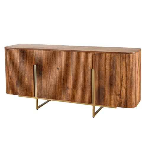 Riess Ambiente Design Sideboard Gatsby - 160cm - braun mattgold - Mangoholz im Retro-Design von Riess Ambiente