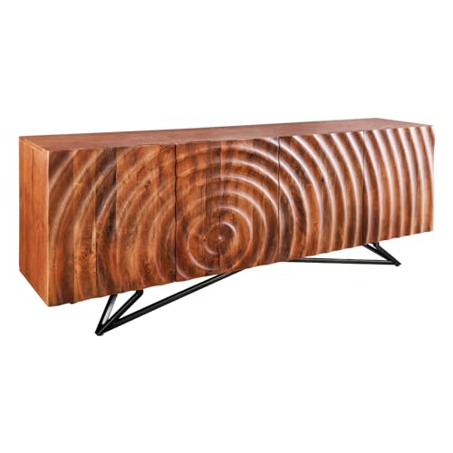 Riess Ambiente Design Sideboard Zen 180cm braun Mangoholz Metallgestell schwarz Handmade Buffet Wohnzimmerschrank Esszimmerschrank Stauraum Aufbewahrung von Riess Ambiente