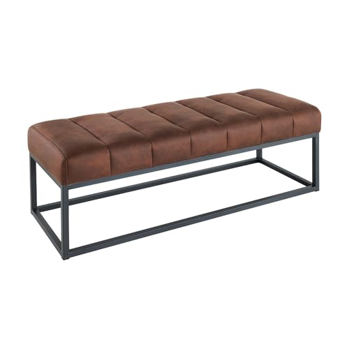 Riess Ambiente Design Sitzbank Petit BEAUTÉ 110cm antik braun Microfaser schwarzes Metallgestell von Riess Ambiente
