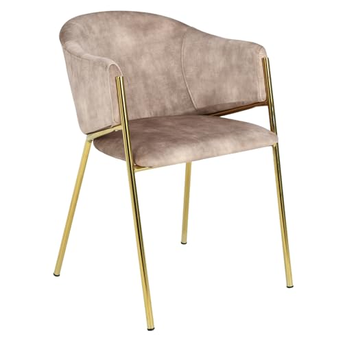 Riess Ambiente Design Stuhl Noblesse - Champagner beige - Samt Esszimmerstuhl golden verchromtes Metallgestell modern gepolstert Riess Ambiente Design Stuhl Noblesse - Champagner beige - Samt Esszimmerstuhl golden verchromtes Metallgestell modern gepolstert von Riess Ambiente
