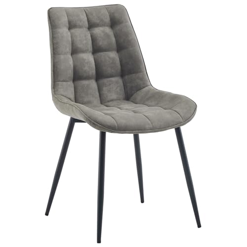 Riess Ambiente Design Stuhl ROADSTAR - Taupe schwarz - Microfaser Metallbeine Esszimmerstuhl Polsterstuhl von Riess Ambiente