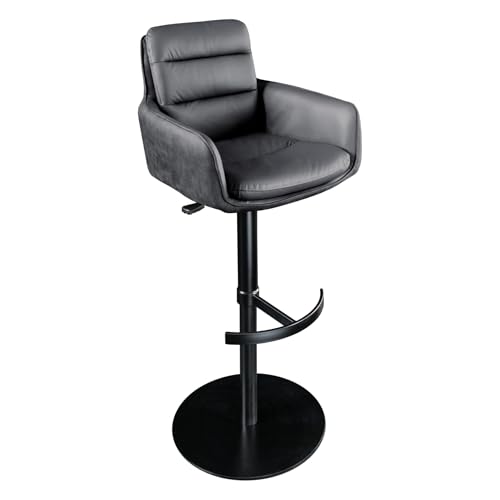 Riess Ambiente Drehbarer Design Barhocker Big George - schwarz anthrazit Echtleder - höhenverstellbar mit Armlehnen Riess Ambiente Drehbarer Design Barhocker Big George - schwarz anthrazit Echtleder - höhenverstellbar mit Armlehnen von Riess Ambiente