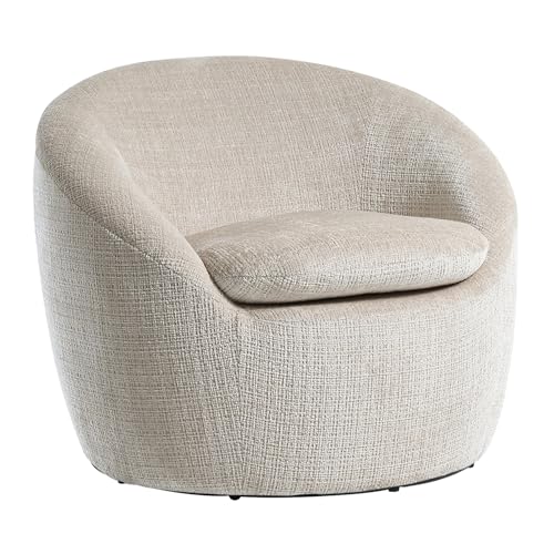 Riess Ambiente Drehbarer Design Sessel Alpine - beige - Strukturstoff 360° Cocktailsessel mit Armlehnen modern gepolstert bequem von Riess Ambiente