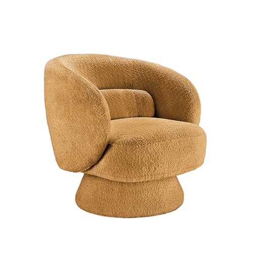 Riess Ambiente Drehbarer Design Sessel Bossa NOVA Bouclé - 80cm - gelb - Lesessessel Relaxsessel von Riess Ambiente