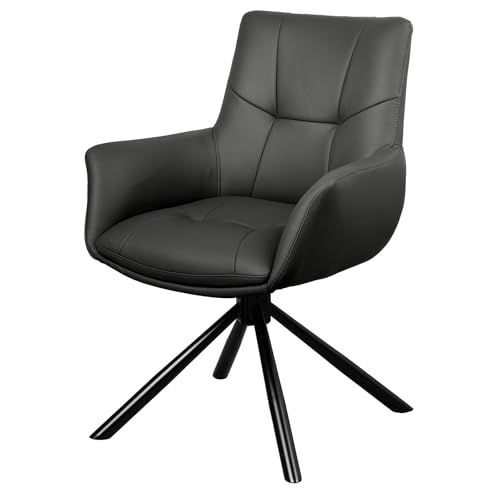 Riess Ambiente Drehbarer Design Stuhl Signature - schwarz - Echtleder 360° Armlehnstuhl mit Federkern schwarzes Metall modern Riess Ambiente Drehbarer Design Stuhl Signature - schwarz - Echtleder 360° Armlehnstuhl mit Federkern schwarzes Metall modern von Riess Ambiente