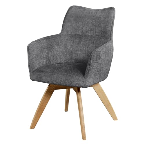 Riess Ambiente Drehbarer Stuhl Asgard - grau - Chenille mit Federkernpolsterung und Armlehne Esszimmerstuhl Komfort modern Riess Ambiente Drehbarer Stuhl Asgard - grau - Chenille mit Federkernpolsterung und Armlehne Esszimmerstuhl Komfort modern von Riess Ambiente
