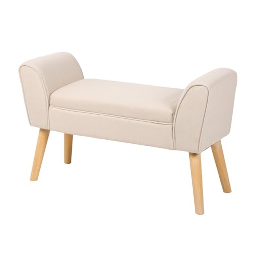 Riess Ambiente Elegante Sitzbank Scarlett 90cm Stoff beige mit Armlehnen Bank Flurbank Polsterbank Riess Ambiente Elegante Sitzbank Scarlett 90cm Stoff beige mit Armlehnen Bank Flurbank Polsterbank von Riess Ambiente
