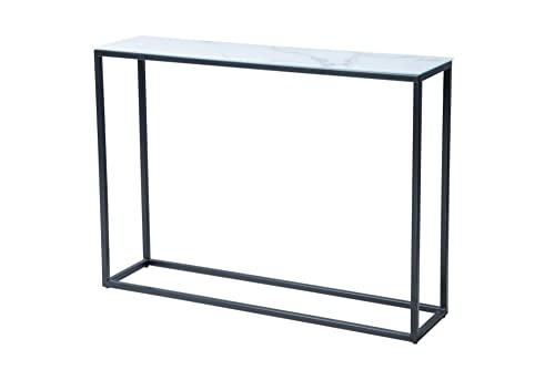 Riess Ambiente Eleganter Konsolentisch Boutique - 110cm - weiß - Kristallglas mit Marmor-Dekor schwarzes Gestell Beistelltisch Ablagetisch Riess Ambiente Eleganter Konsolentisch Boutique - 110cm - weiß - Kristallglas mit Marmor-Dekor schwarzes Gestell Beistelltisch Ablagetisch von Riess Ambiente