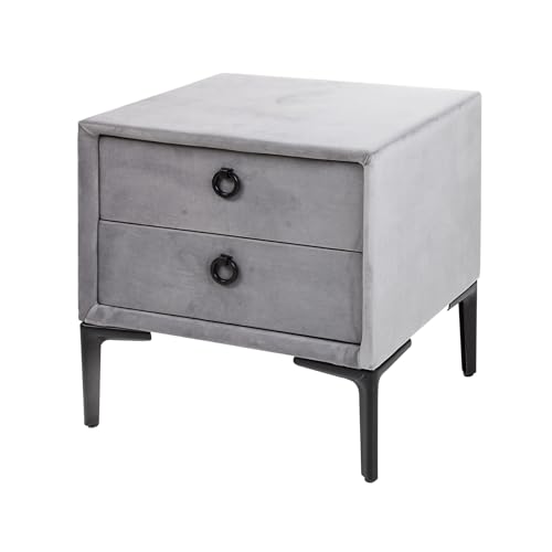 Riess Ambiente Eleganter Nachttisch Cosmopolite 45cm Silbergrau Samt Zwei Schubladen Nachtschrank Beistelltisch Riess Ambiente Eleganter Nachttisch Cosmopolite 45cm Silbergrau Samt Zwei Schubladen Nachtschrank Beistelltisch von Riess Ambiente