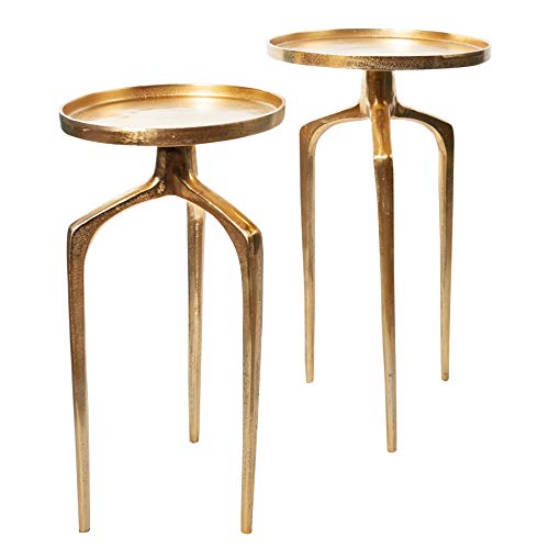 Riess Ambiente Elegantes 2er Set Beistelltische Abstract 59cm Gold Shabby Chic Sofatische Wohnzimmertische Nachttische Tisch Set von Riess Ambiente