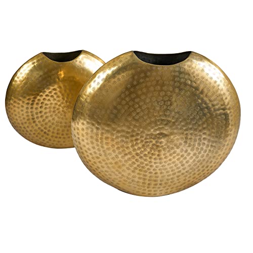Riess Ambiente Elegantes Vasen 2er Set Oriental 44cm Gold Hammerschlag Design Vase Dekovasen Wohnaccessoire Dekoration von Riess Ambiente