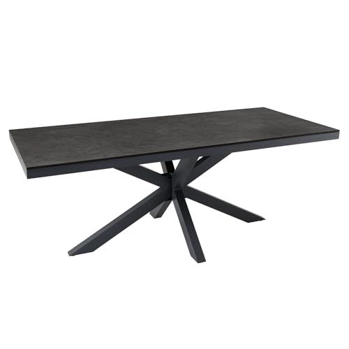 Riess Ambiente Esstisch Galaxie - 200cm - anthrazit grau - Keramik Aluminium - wetterfest Gartentisch Sterngestell 8 Personen von Riess Ambiente