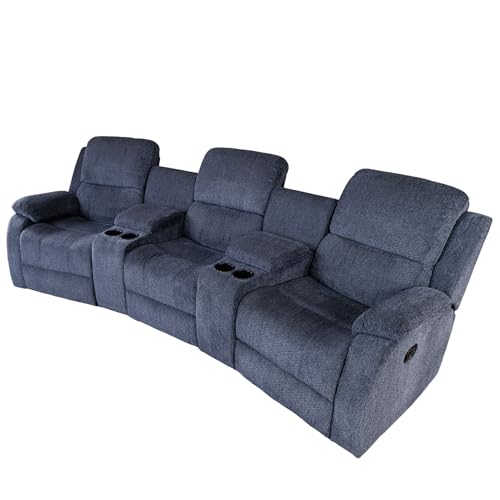 Riess Ambiente Exklusiver 3er Kinosessel Hollywood - dunkelgrau - Strukturstoff Polyester - Relaxsessel mit Cupholder Polsterung Fußstützen Riess Ambiente Exklusiver 3er Kinosessel Hollywood - dunkelgrau - Strukturstoff Polyester - Relaxsessel mit Cupholder Polsterung Fußstützen von Riess Ambiente